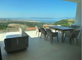 Beautiful modern villa with a swimming pool and sea view in a peaceful location