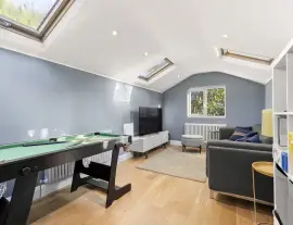 Stylish and spacious family home with off-street parking for two cars and a superb 21-meter-long…