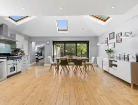 Stylish and spacious family home with off-street parking for two cars and a superb 21-meter-long…