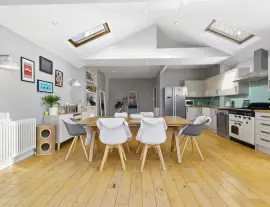 Stylish and spacious family home with off-street parking for two cars and a superb 21-meter-long…