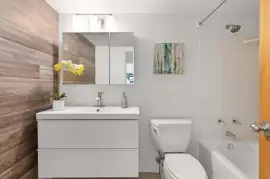 This architecturally striking one-bedroom